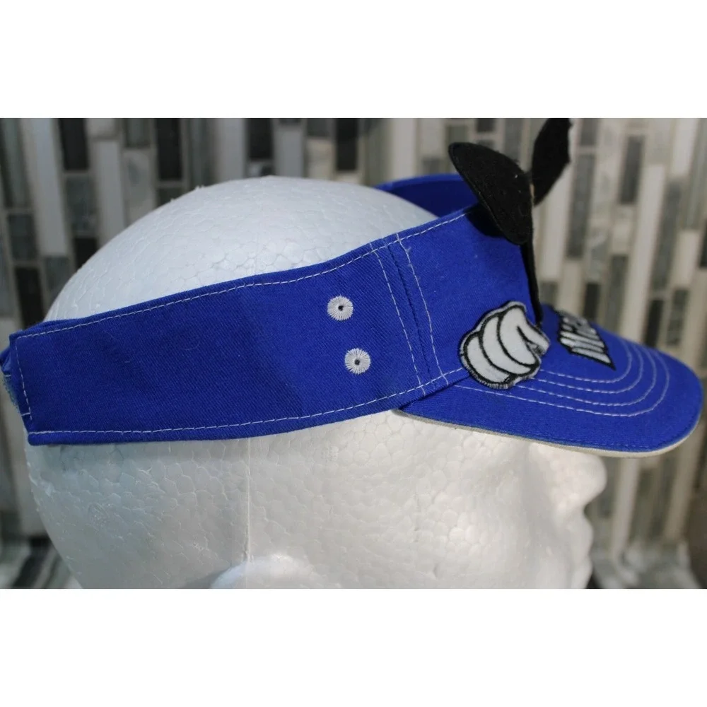 Vintage Disney Mickey Mouse Visor‎ Hat Disneyworld Blue Adjustable